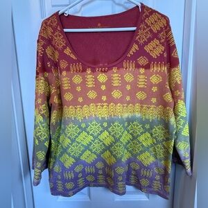 The Territory Ahead Y2K Ombre Long Sleeve Top Vintage